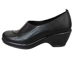 Dansko Womens Black Leather Wedge Slip On Comfort Shoes 40‎ EU 9.5 US
